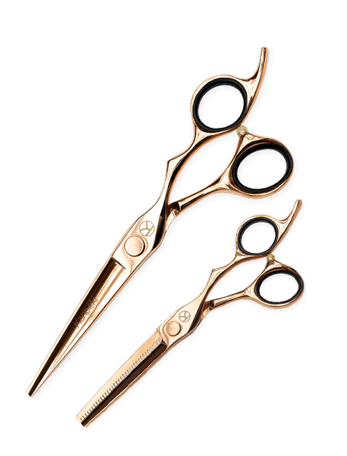 Midas Rose Gold Cutting and Thinning Scissor Set (6")