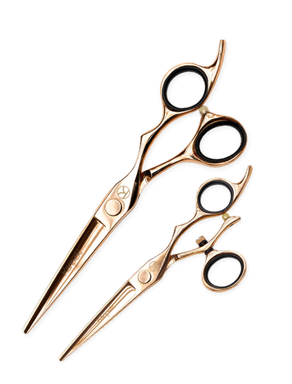 Midas Rose Gold Cutting and Swivel Scissor Set
