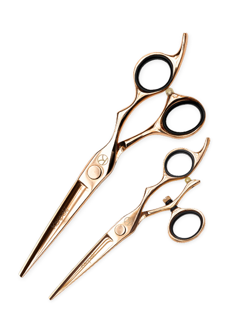 Midas Rose Gold Cutting and Swivel Scissor Set