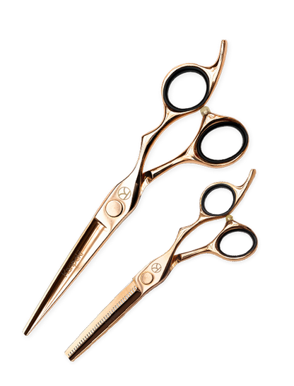 Midas Rose Gold Cutting and Thinning Scissor Set (6")